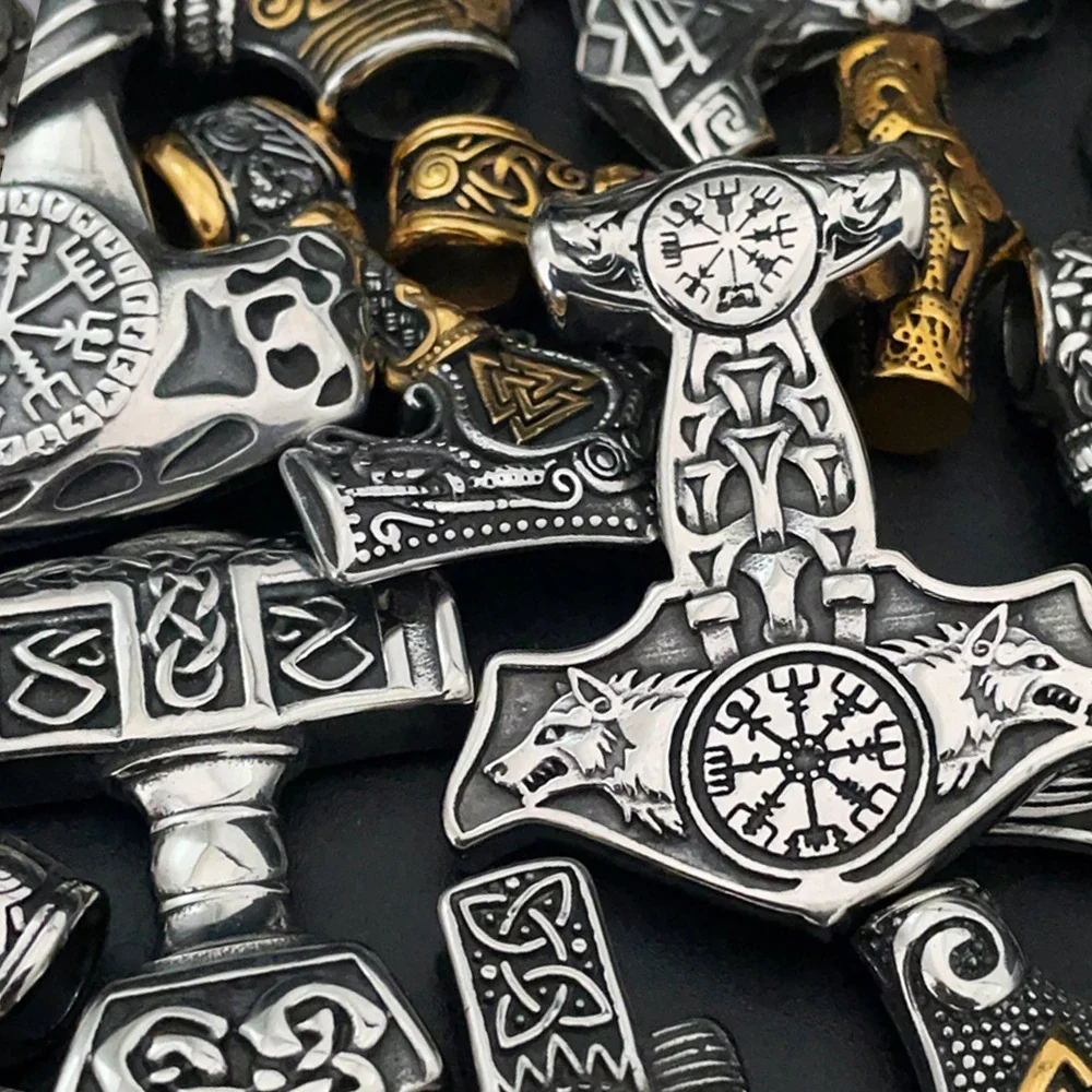 Винтажное ожерелье с подвеской в виде молотка Тора Северной мифологии из