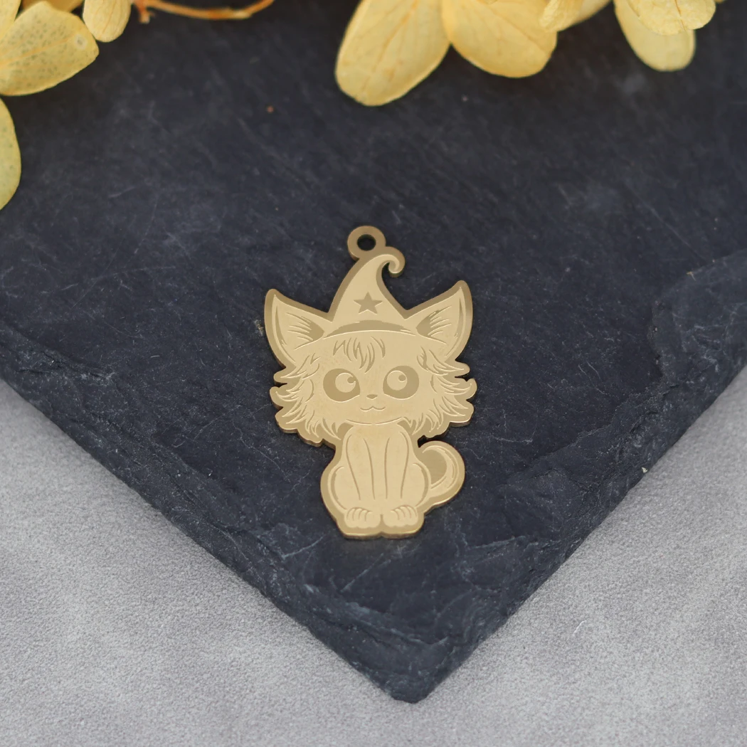 2 шт. подвеска в виде котенка из нержавеющей стали