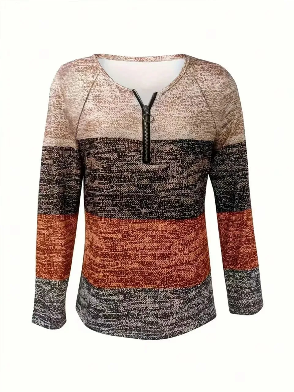 Понижающая модная женская блузка с воротником-поло на молнии в повседневном
