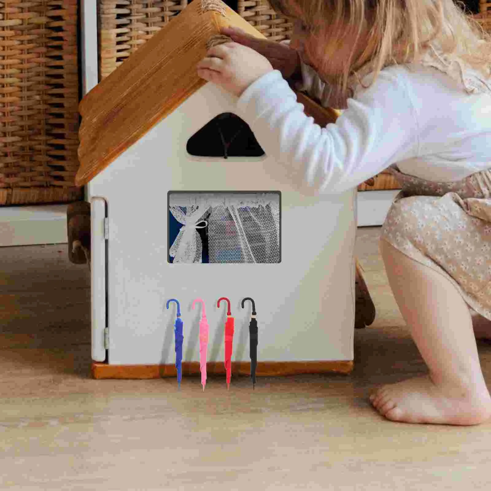 4 шт. аксессуары для дома кукольный домик зонтик миниатюрные крошечные