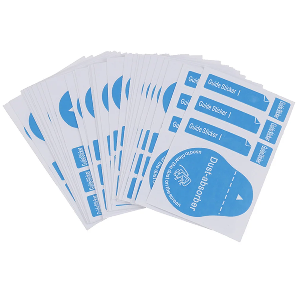 1000pcs 3in1 Dust Absorber Tempered Glass Screen Protectors Mobile Phone Dust Cleaning Guide Sticker Tablet PC Screen Cleaner