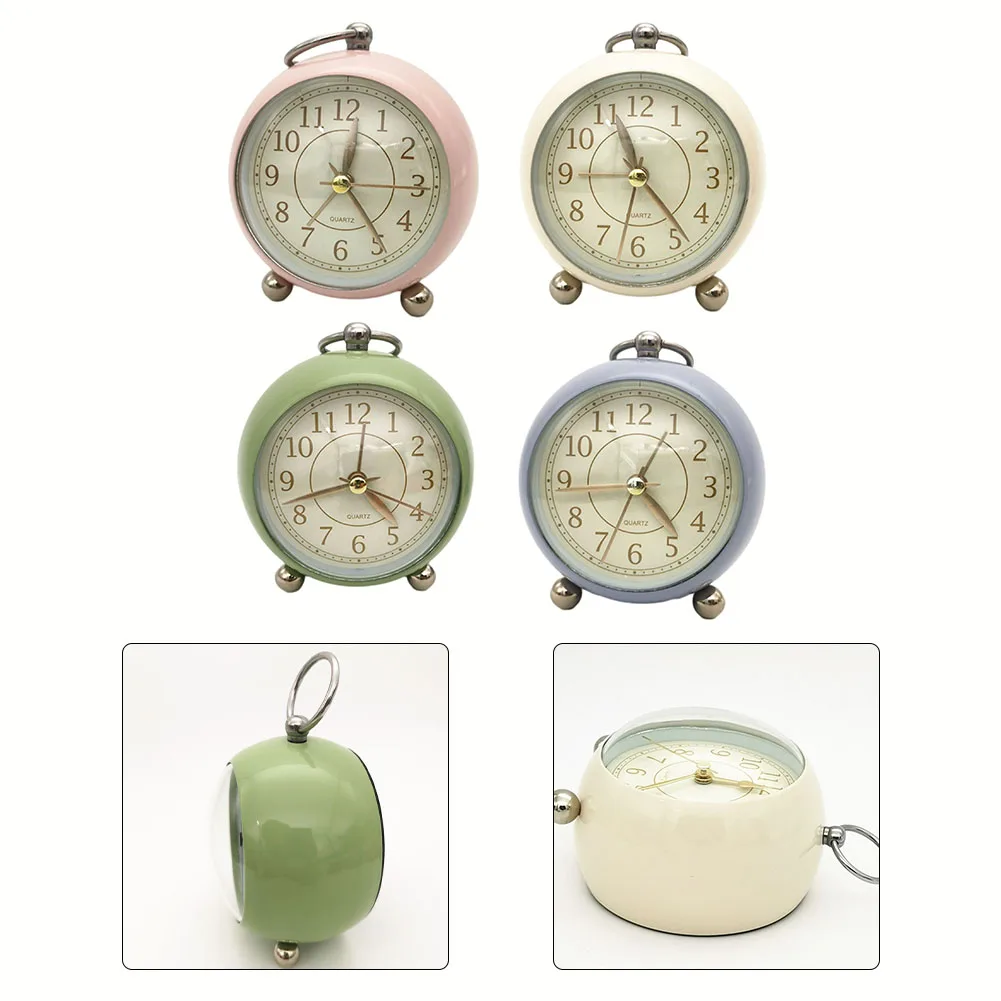 Бесшумный не тикающий ретро винтажный будильник настольные маленькие часы с
