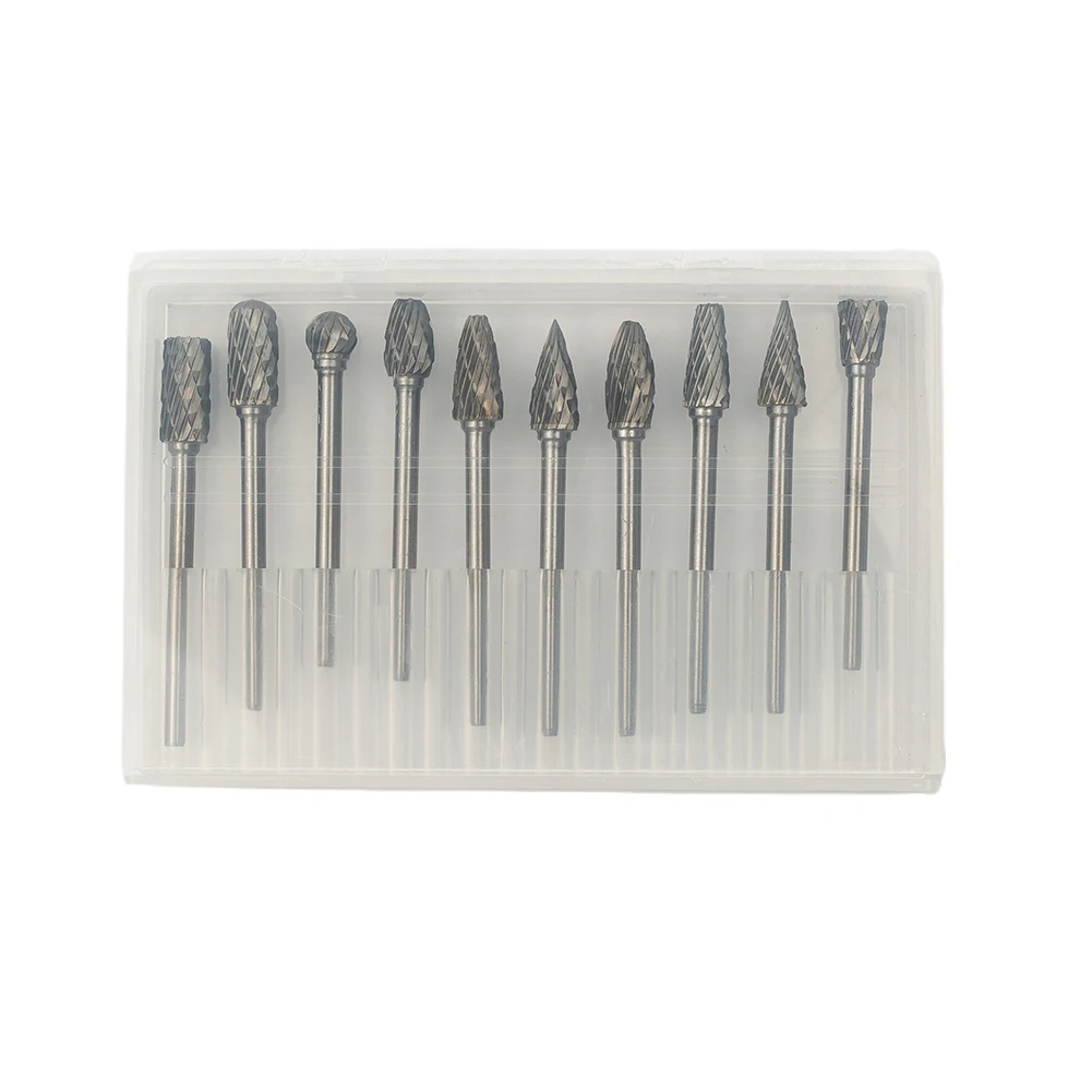

10Pcs Tungsten Steel Carbide Rotary Burr Die Grinder Shank Bit 6mm For Finishing Metal Molds Processing Drill Bits
