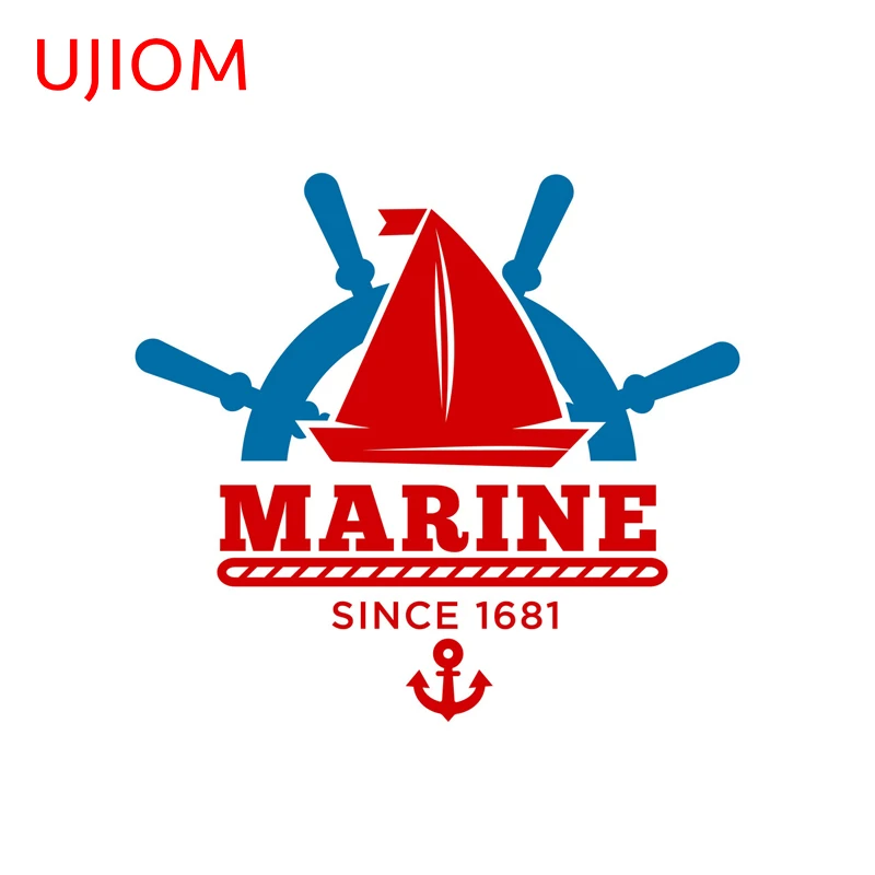 Фото Виниловая наклейка UJIOM Promo Emblem: Винтажный морской клуб, парусник, векторный дизайн. Наклейка на стену для дивана, маскировка царапин, обои для шкафа. №1