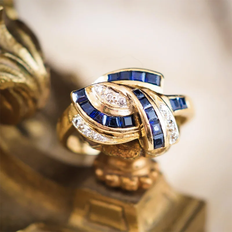 кольцо женское бижутерия для женщин 2022 люкс Модные кольца с синим фианитом