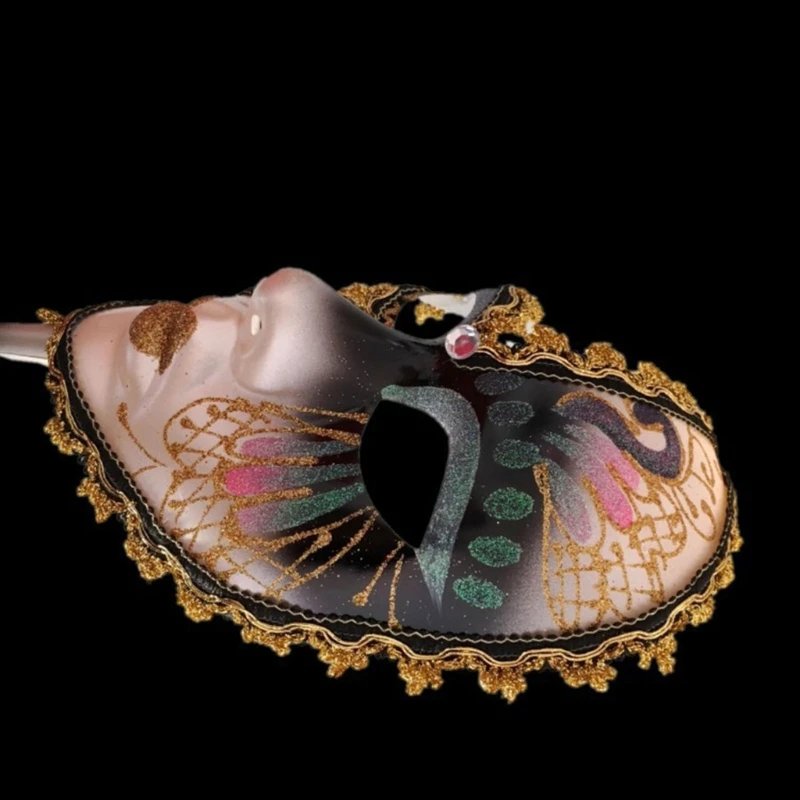 652F Маска Хэллоуина с держащей палочкой маска -маска венецианцы Mardi Gras Mask