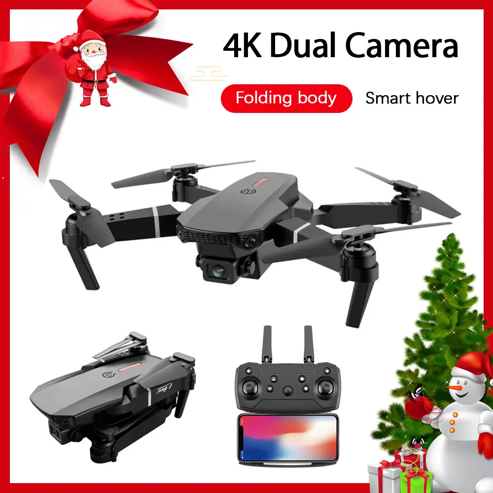 

Мини-Дрон E88 с двойной камерой 4K HD, Wi-Fi, FPV