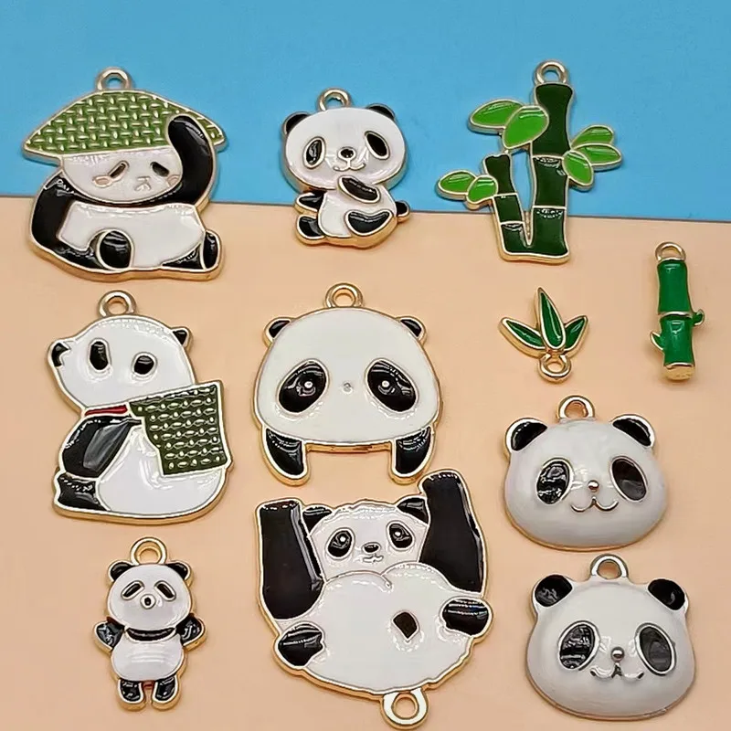 10 шт. подвески в виде бамбуковой панды |