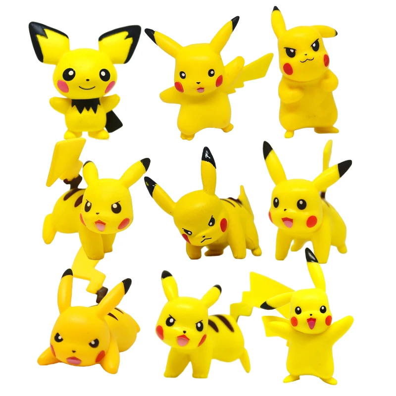 

3-7cm Tomy Pokemon Figures Pet Dolls Collection Pikachu Squirtle Charmander Eevee Snorlax Mew Abra Anime Figures Doll Model Toy