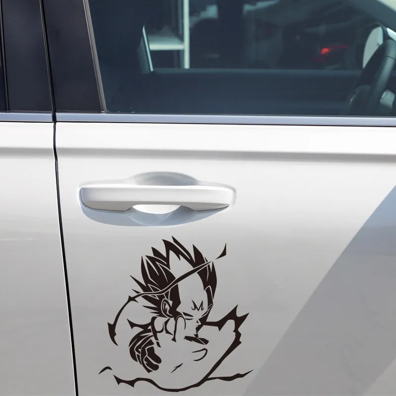Фото Персонализированные светоотражающие наклейки Dragon Ball Goku Vegeta для тюнинга кузова автомобиля, наклейки на лобовое стекло мотоцикла №3