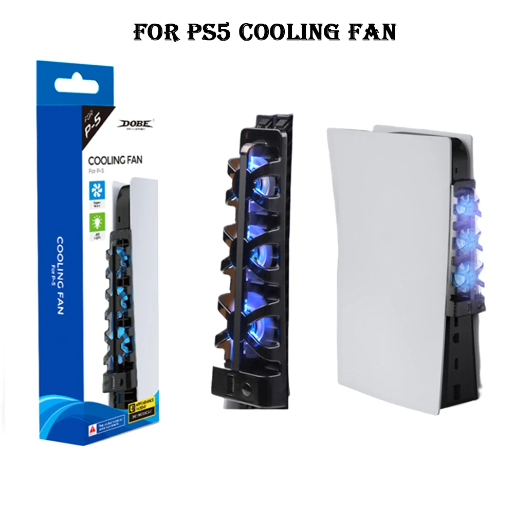 

NEW For PS5 Console Cooling Fan Game Console Cooler Smart Temperature Control 3 Fans System Station for Sony Playstation 5