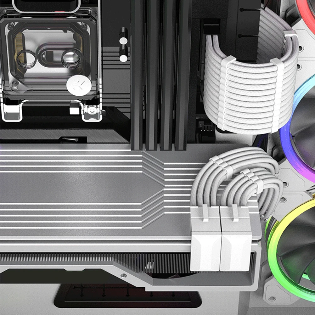 

Угловой адаптер питания на 180 градусов, аксессуары для настольного компьютера, U-образный разъем питания, огнестойкий пластик для видеокарт...