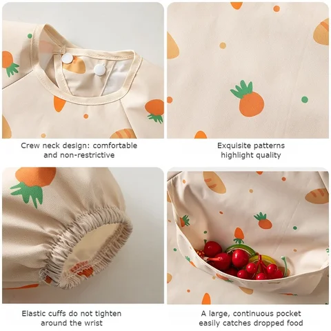 Детский водонепроницаемый халат из полиэстера с рисунком мультфильмов