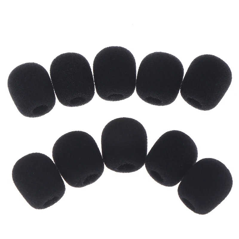 

10pcs Practical Small Black Microphone Headset Windscreen Sponge Foam Mic Cover