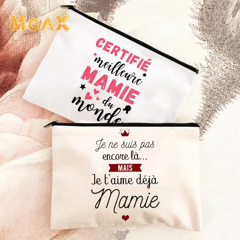 

Best Grandma In The World Print Makeup Bag Toiletry Pouch Pregnancy Travel Cosmetic Organizer Zipper Storage Bag Godmother Gifts