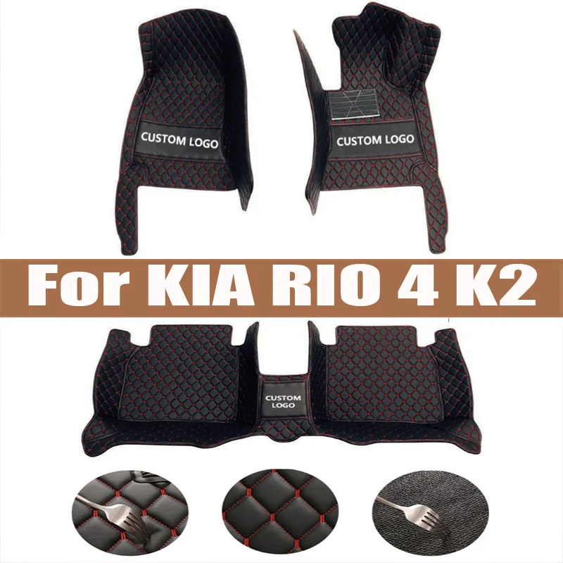 Car Floor Mats For KIA RIO 4 K2 X-Line 2022 2021 2020 2019 2018 2017 Carpets Custom Auto Interior Accessories Covers Decor Rugs
