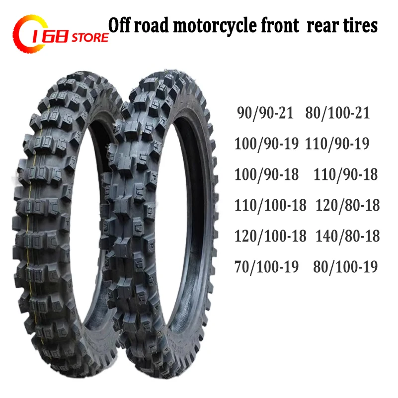 

80/100-21 or 110/90-18 Tyre + Tube Motorcycle Rubber Tire & Inner Tube Pit Dirt Bike For Honda CRF250R YZ250F KX250F