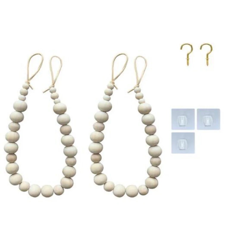 Завязки для штор 2Cps завязки из натурального дерева окон Загородная гирлянда