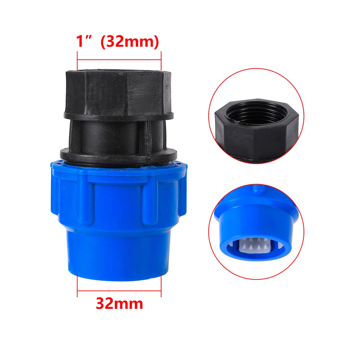 

Пластиковый переходник для труб ПЭ 1/2", 3/4", 1", 1.2"