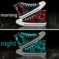 naruto akatsuki anime luminous canvas shoes high top shoes board shoes male and female students casual shoes