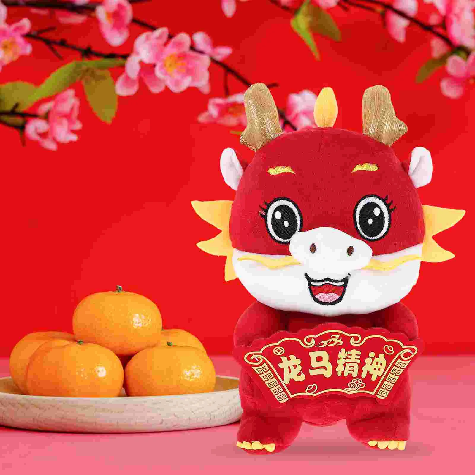 

Desktop Dragon Plush Decor Stuffed Toys Mascot Adorable Chinese Style Animal