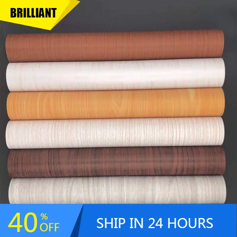 

Wood Grain Waterproof Self Adhesive Wallpaper for Door Desk Refurbished PVC Peel and Stick Removable Wall Sticker for Home Decor