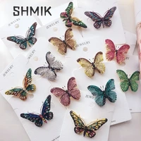 fashion colorful butterfly brooches metal crystal rhinestones brooch animal pins banquet wedding bouquet brooch gifts