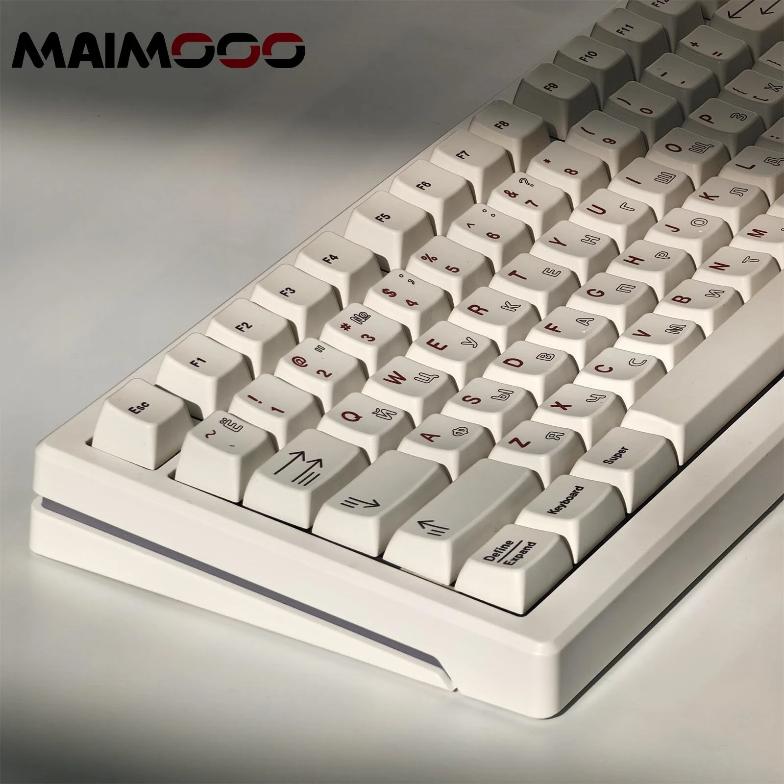 Белые русские клавиши MAIMOOO MDA с полым простым профилем сублимационной печатью
