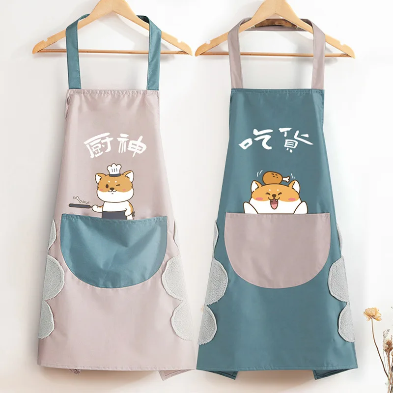 

Women'S Kitchen Apron Men'S Household Kitchen Apron Wipeable Waterproof and Oil-Proof Table Vegetable Female Baking Accessories