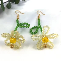 french summer handmade beads flower of life earrings for women luxury sweet contrast stud earring fashion jewelry gifts et11s04