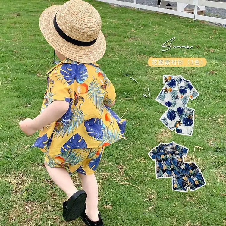 

Children's clothing boys summer suits 2022 new children's summer vacation style handsome baby short-sleeved foreign style