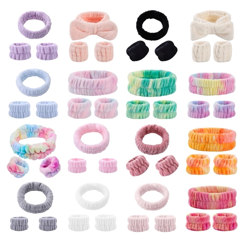 

Women Wrists Towels for Face Wristbands Headband Prevent Water from Spilling M6CD