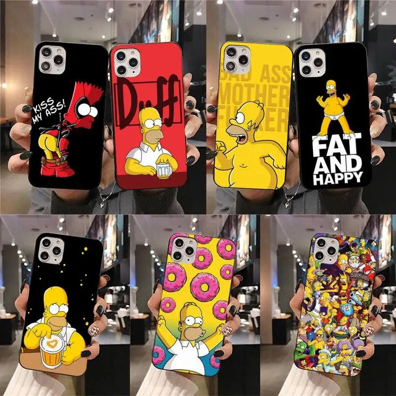 Disney Funny Cartoon Homer Simpson Family Phone Case For iphone 14 13 12 11 Pro Mini XS Max 8 7 Plus X SE 2020 XR silicona cove