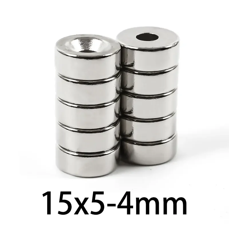 5/10/20/50 шт. 15*5-4 мм неодимовые магниты с круглым отверстием сильный постоянный NdFeB
