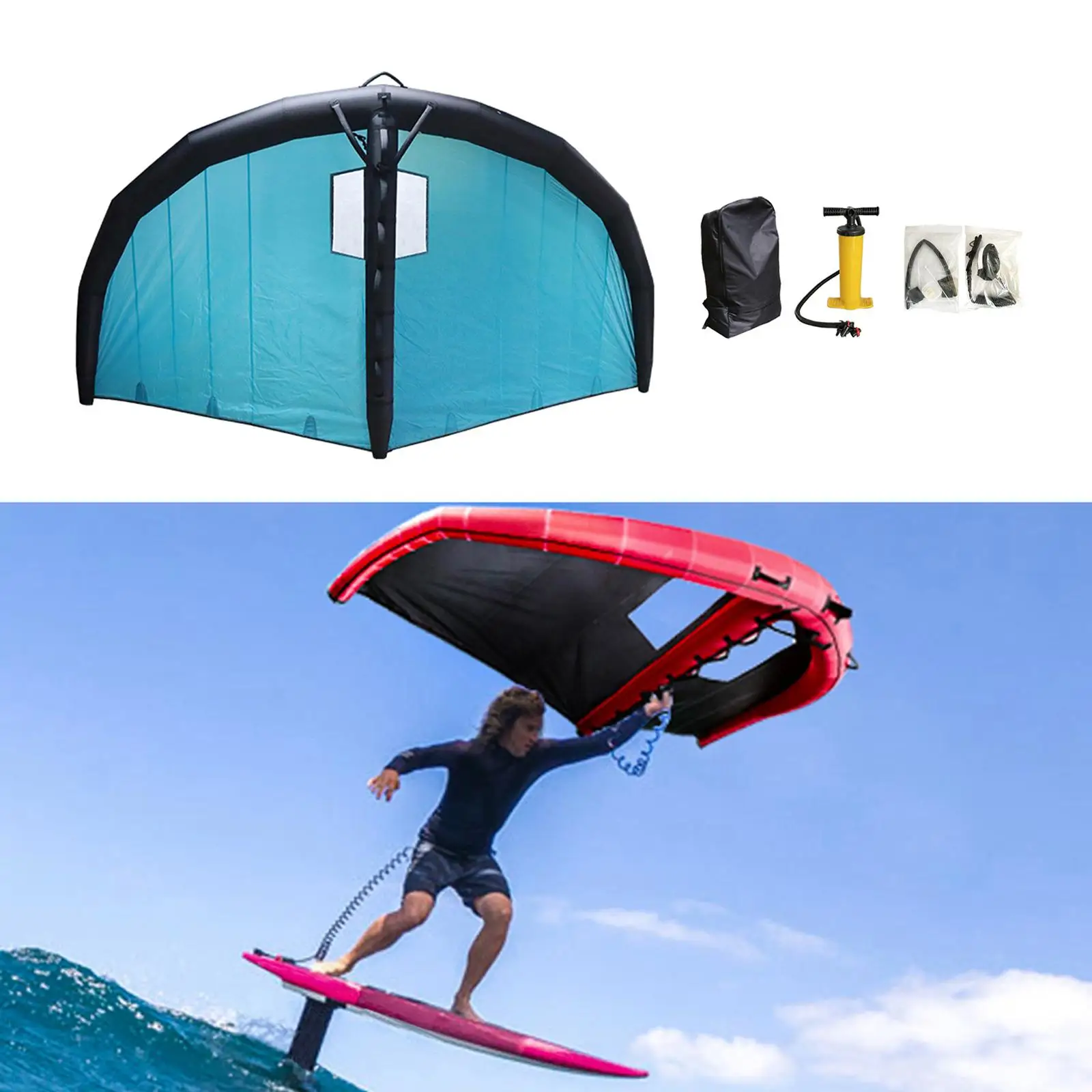 

5M Blue Wing Foil Windsurfing Inflatable Kite Foil Wing hydrofoil For SKI SURFING