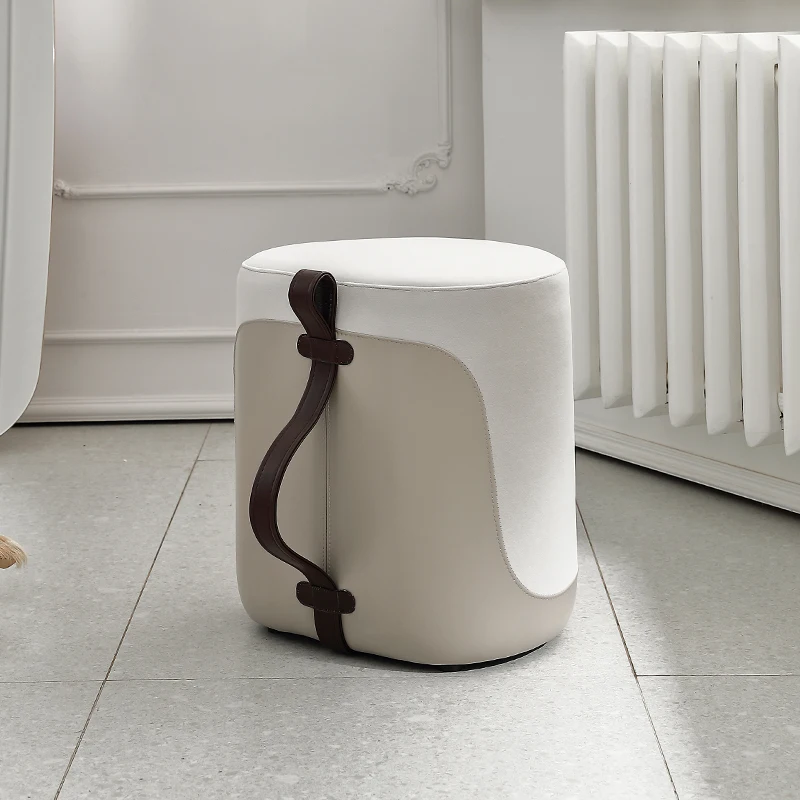 

zq Play Area Leather Cloth with Handle Children's Stool Shoe Changing Stool Dressing Table Edge Dressing Stool