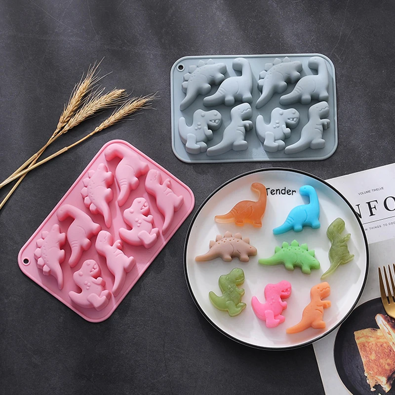 

3D Dinosaur Silicone Fondant Mould Cake Chocolate Candy Fondant Candle Soap Craft Cake Mold Baking DIY Cake Decor Molds 1 PIECE