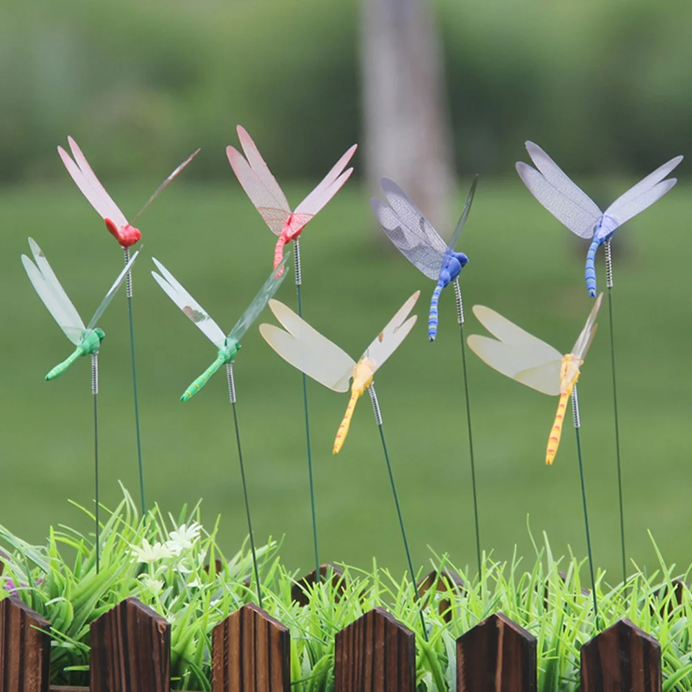 

Artificial Dragonfly Decor Patio Decoration Stakes Garden Yard Sign Outdoor Home