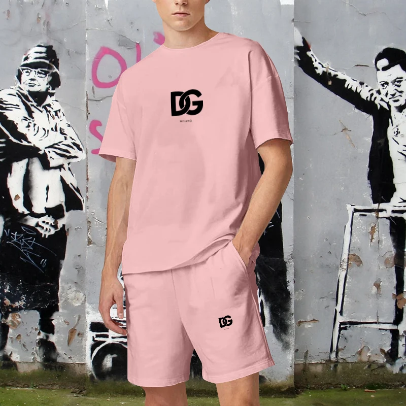 Oversized Men T Shirt Summer Casual Sports Shorts Suit Luxury Brand Men Clothing Tracksuit Set 2023 Summer Fashion Streetwear