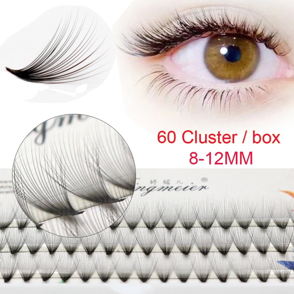 

20D 60 Cluster Eyelash Extensions 007mm Thickness Fuax Mink Eyelashes Eyelash Makeup Individual Lashes Thick Style