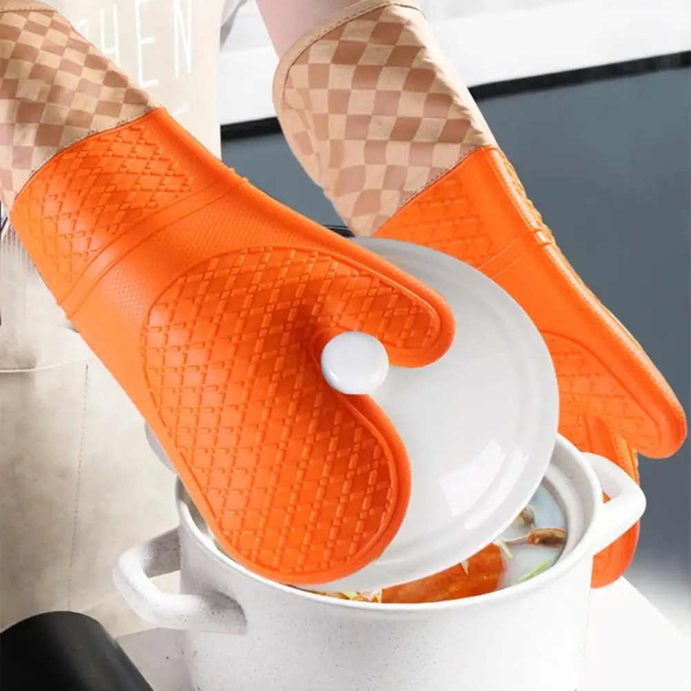 

1Pc Cooking Glove Useful Soft Non-slip Hot Dish Bowl Microwave Oven Glove Restaurant Supplies Baking Glove Oven Mitt