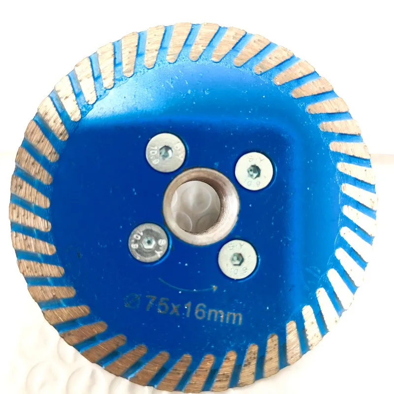 

75 мм мини-алмазная пила с резьбой M14 и турбоотрезным диском RemovabIe FIange для гранита, мрамора, камня, режущий инструмент для бетона