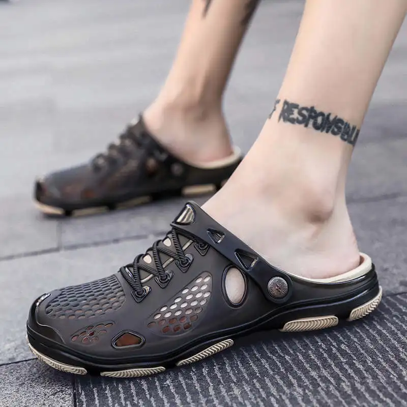 

Heeled Sandals 2022 Non-Casual Orthopedic Flip Flops Trend Men's Casual Shoes International Brand Rubber Clogs Versatile Tennis