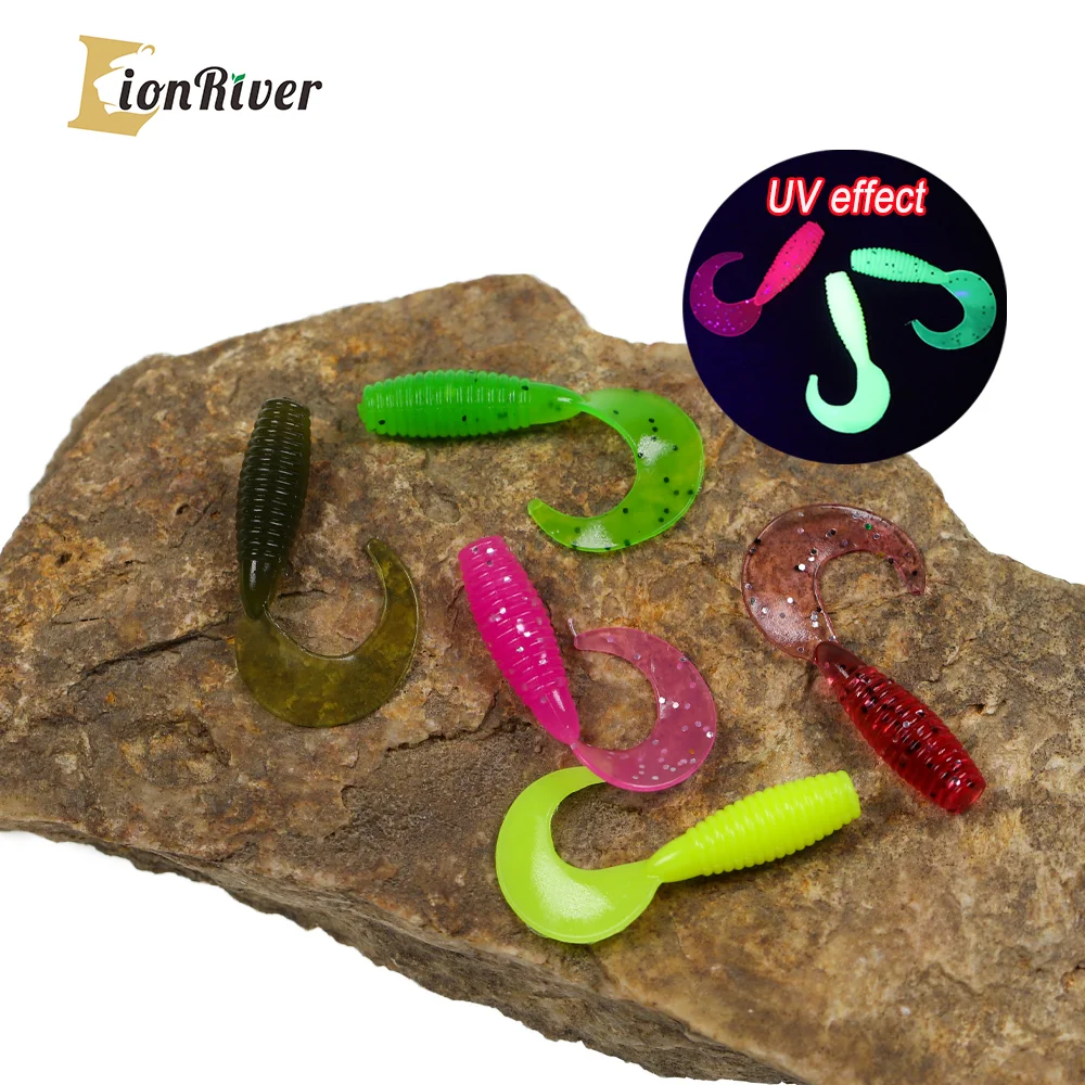 

LIONRIVER Soft Worm Grub Fishing Lure Bait For Crank Hook Pike Bass Artificial Silicone Swimbaits Saltwater Freshwater Fishing