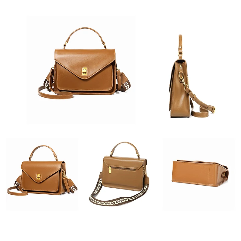 2023 New Cowhide Pattern Light Luxury Postman Bag Fashion Women's Handbag Retro Western Style Versatile  Shoulder Crossbody Bag