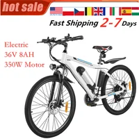 Mountain Electric Bicycle Outdoor Riding 26-inch 21-speed Gear US In Stock Aluminum alloy double disc brake Snow Bike