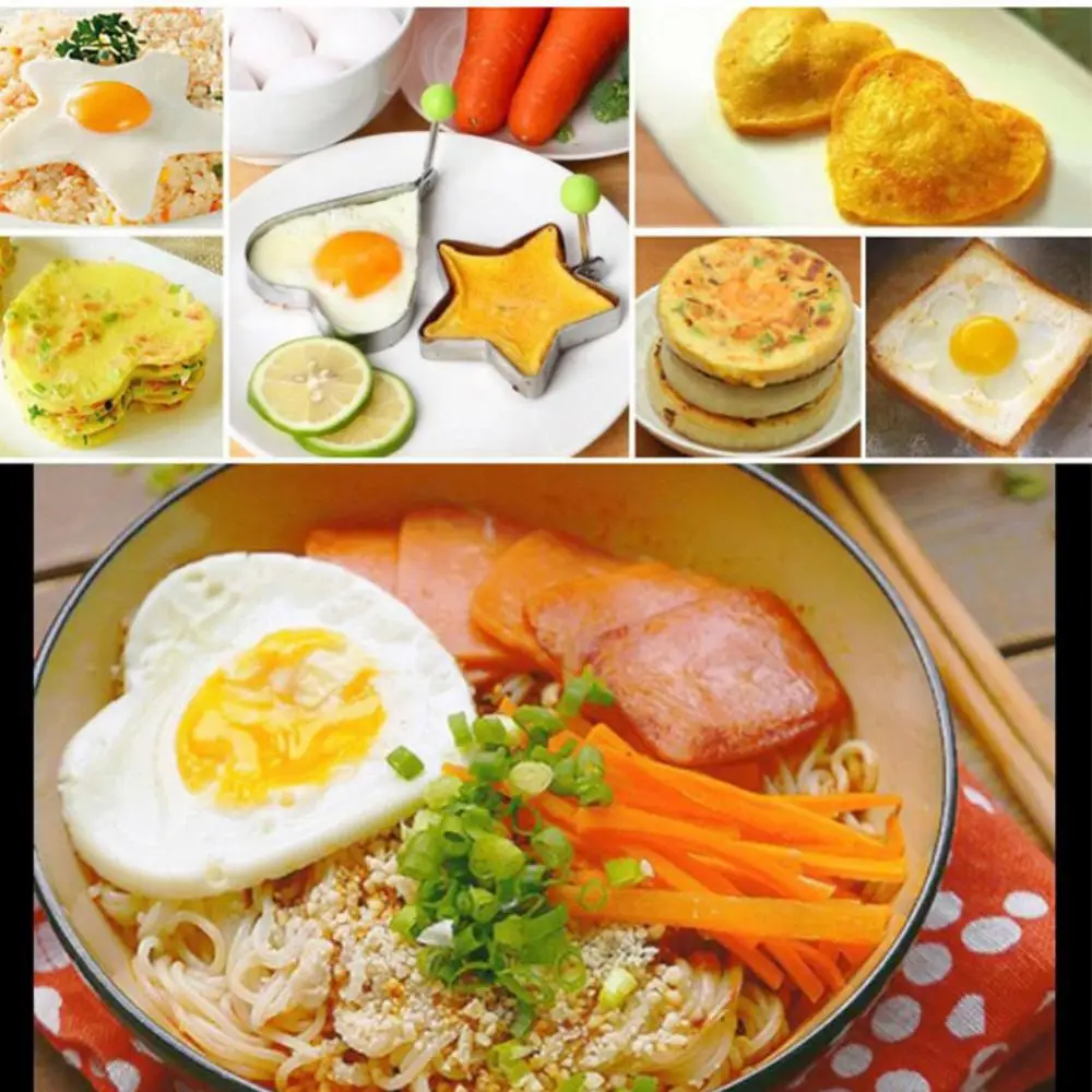 

1pcs Stainless Steel Egg Pancake Ring Omelette Mould Egg Baking Form For Frying Eggs Molds Tools Kitchen Appliances
