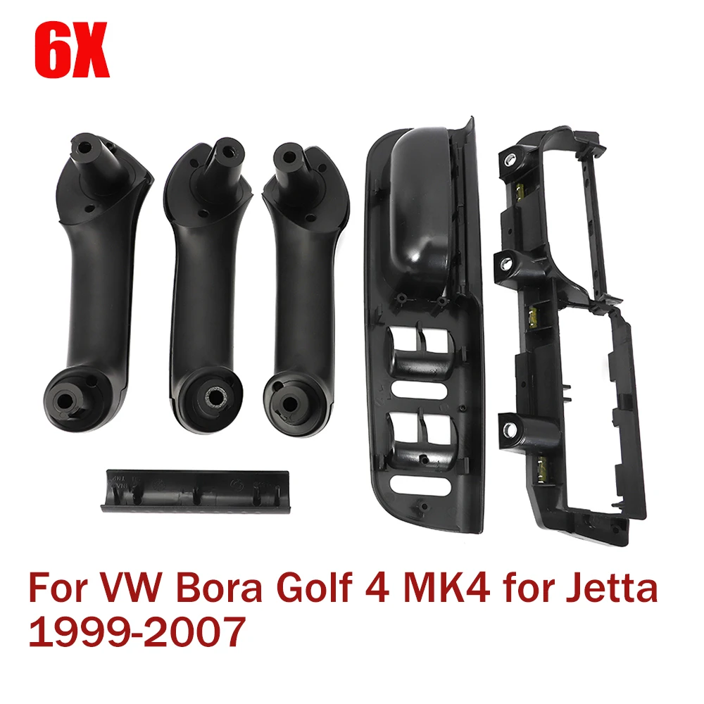 

6X Front Rear Left Right Door Black Pull Grab Handle For VW Bora Golf 4 MK4 for Jetta 1999-2007 Inside Door Handle Door Armrest