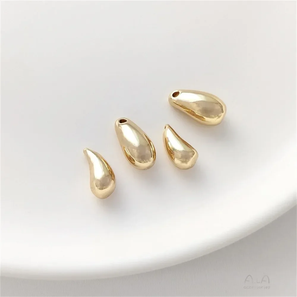 14 К позолоченный гладкий подвесной кулон в форме капли воды полумесяца ручной