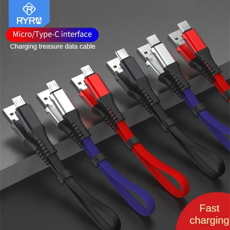 

RYRA 30cm Micro USB Type C Short Cable For Xiaomi Huawei Type-C 2.4A Fast Charging Data Cable For Power Bank Battery USB Cord